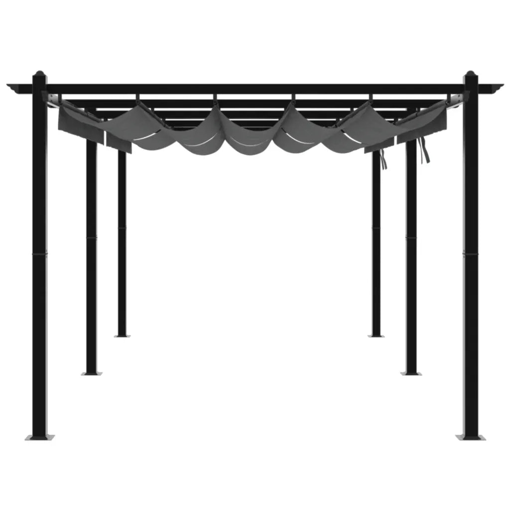 Gazebo Giardino con Tetto Retrattile Antracite 3x6 m Alluminio 3217062