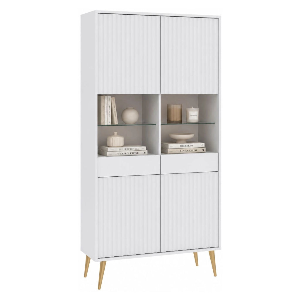 Mobile Espositore Lenega, Vetrina 6 Ripiani, 91x40x193h cm Bianco