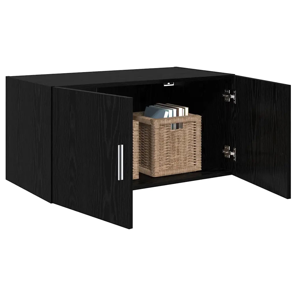 Armadietto a Muro | Mobile a Parete Rovere nero 80 x 42.5 x 40 cm
