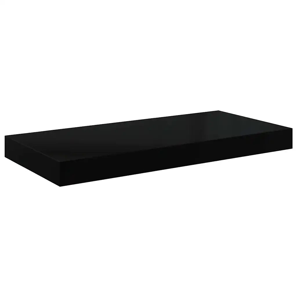 Scaffale a Parete Nero Lucido 50x23x3,8 cm in MDF cod mxl 33202