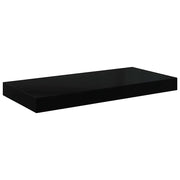 Scaffale a Parete Nero Lucido 50x23x3,8 cm in MDF cod mxl 33202