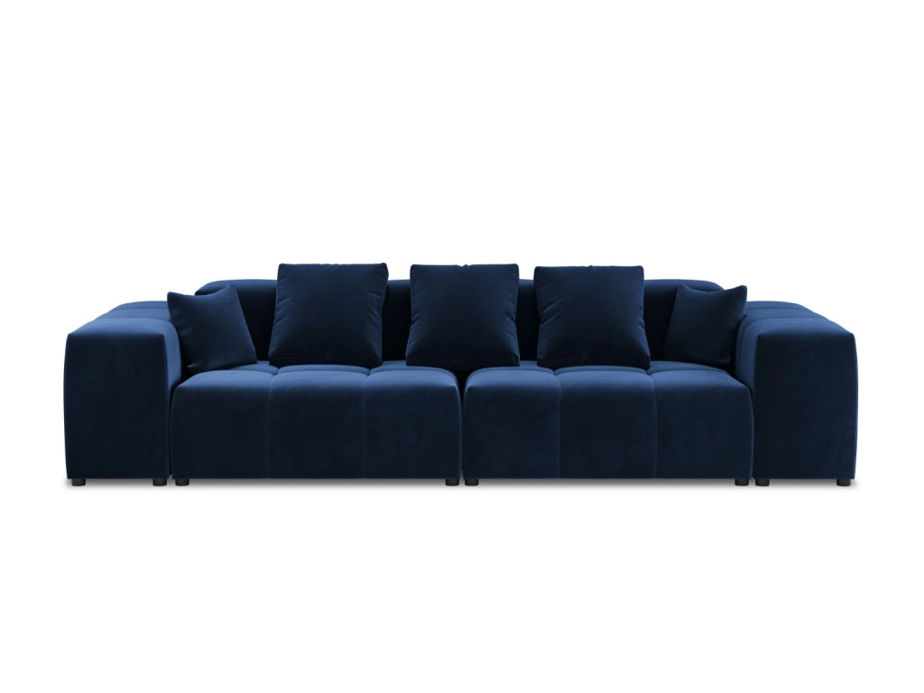 Cosmopolitan Design - Divano modulare "Rome" 3 posti in velluto blu reale 