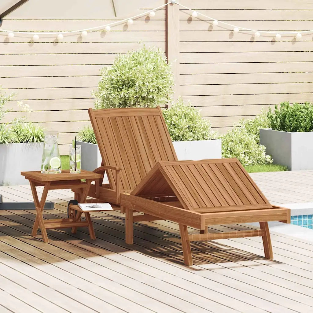 Lettino prendisole 1-persona 2 pcs Marrone Legno di teak solido