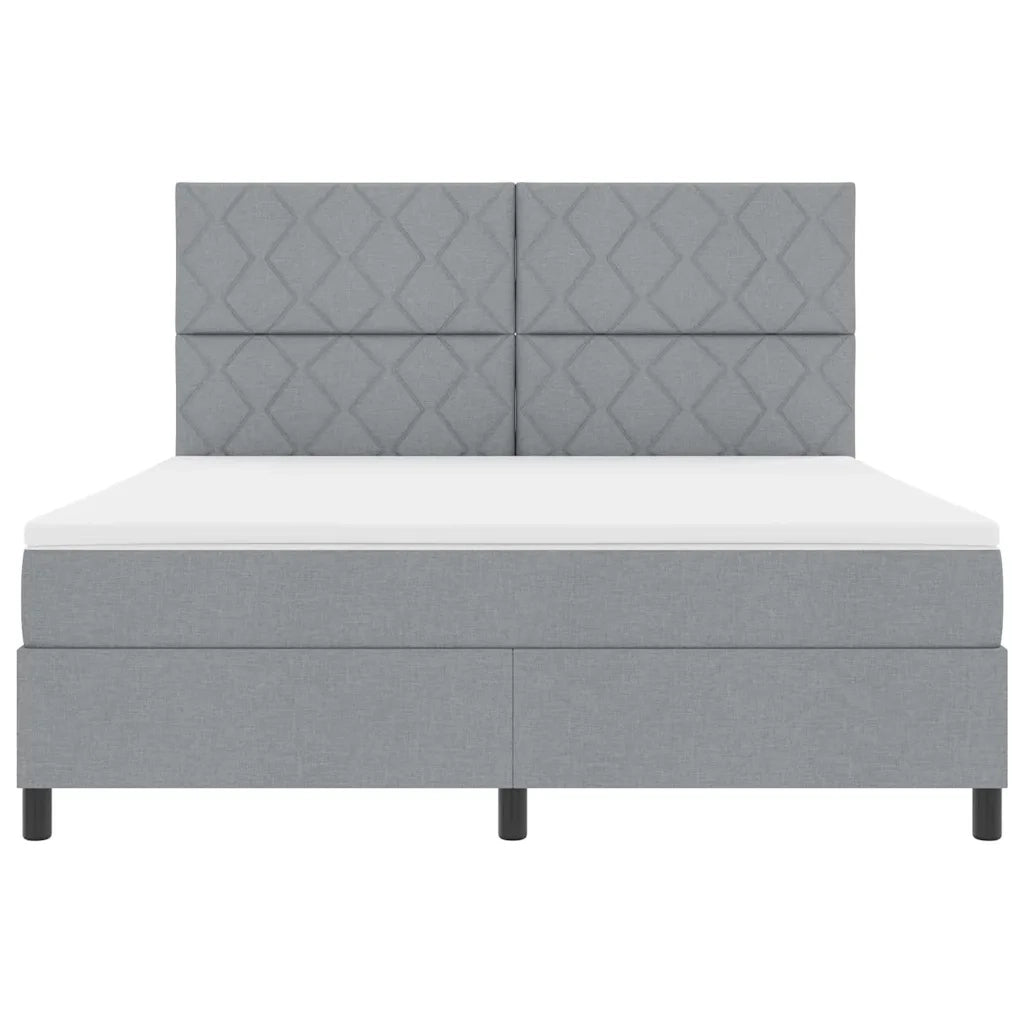 Letto a molle con testiera Grigio chiaro 180 x 200 cm Tessuto 3339483