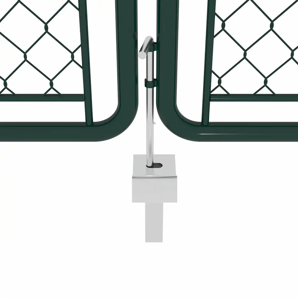 Cancello da Giardino in Acciaio 400x75 cm Verde 144414