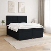 Letto box spring con materasso Nero 200 x 200 cm Tessuto 3455429