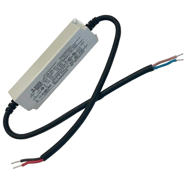 MW MEAN WELL LPF-25-24 Alimentatore Led Driver CC CV 24V 1,05A 25W IP67 Input 220V e 110V
