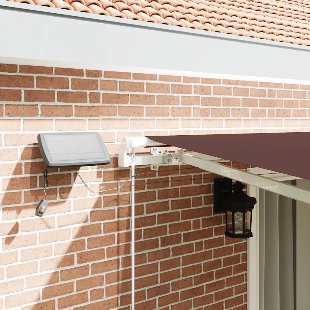 Tenda Retrattile Manuale con LED 450x300 cm Marrone 3215381