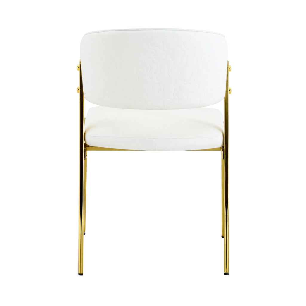 SEDIA DA PRANZO MODERNA IN PU E METALLO, 78 CM, BIANCA