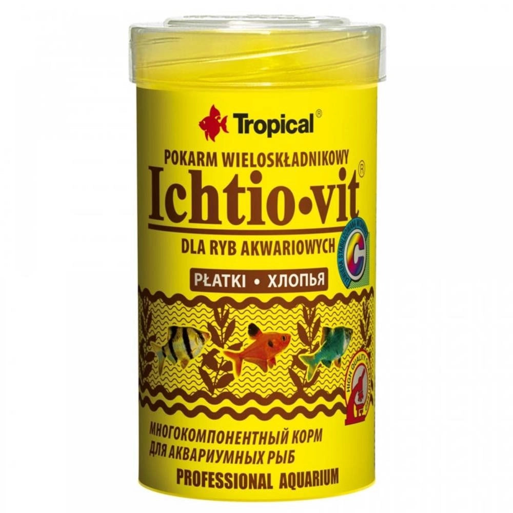 Tropical Ichtio-vit Flakes - mangime di base in scaglie, ricco di ingredienti Formato: 100 ml