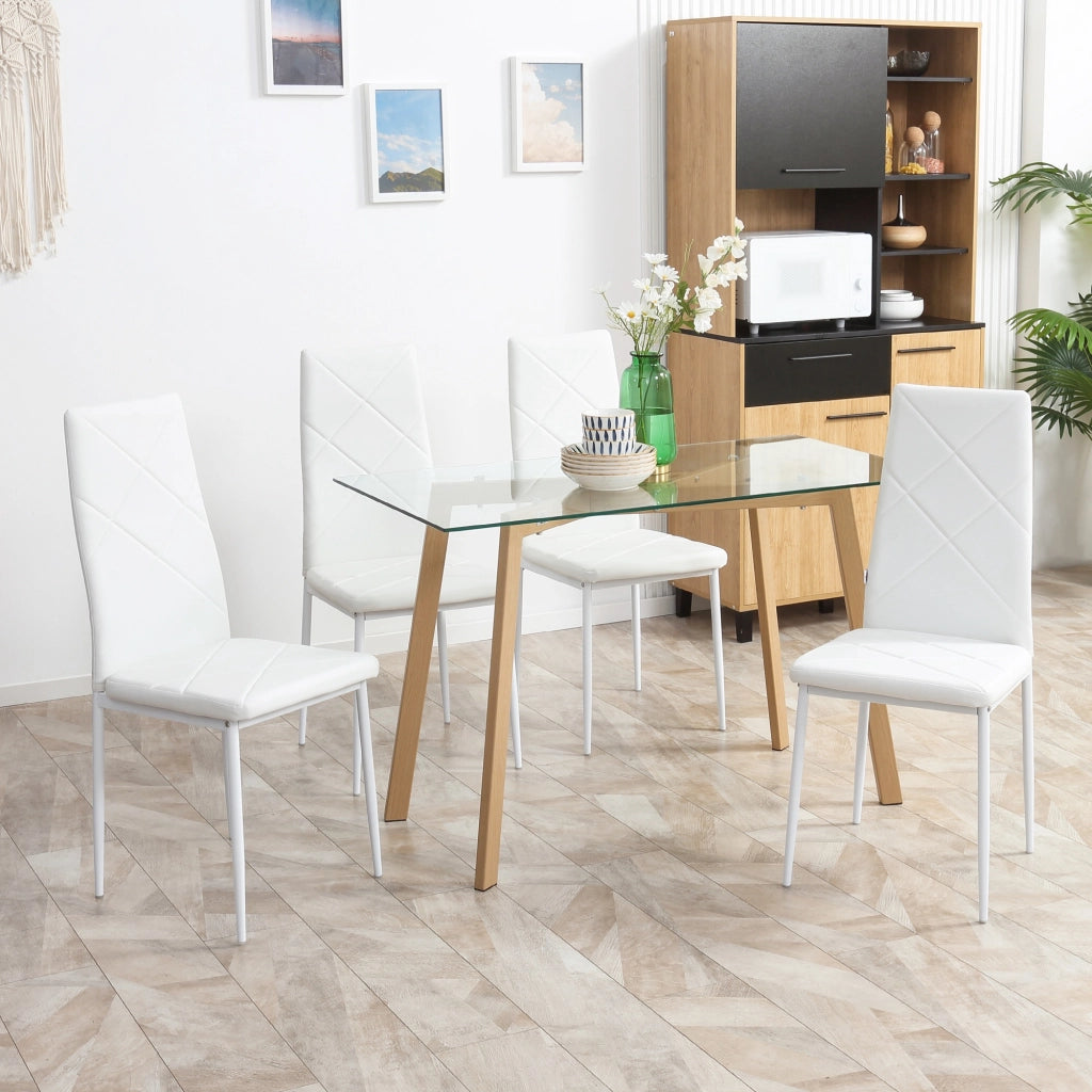 Set di 4 Sedie da Pranzo ¨C zephmum ¨C Bianco, Polipropilene, 41x50x97 cm