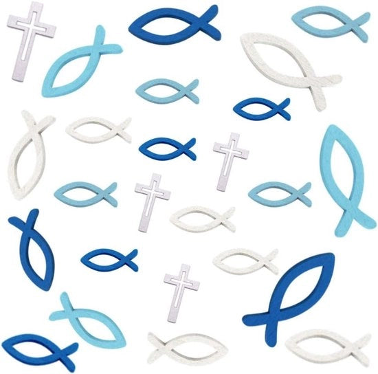 Decorazione per comunione 100 pezzi per battesimo e cresima - croce in legno per festa di baby shower.
