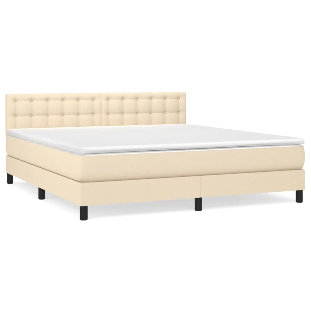 Giroletto a Molle con Materasso Crema 160x200 cm in Tessuto 3140390