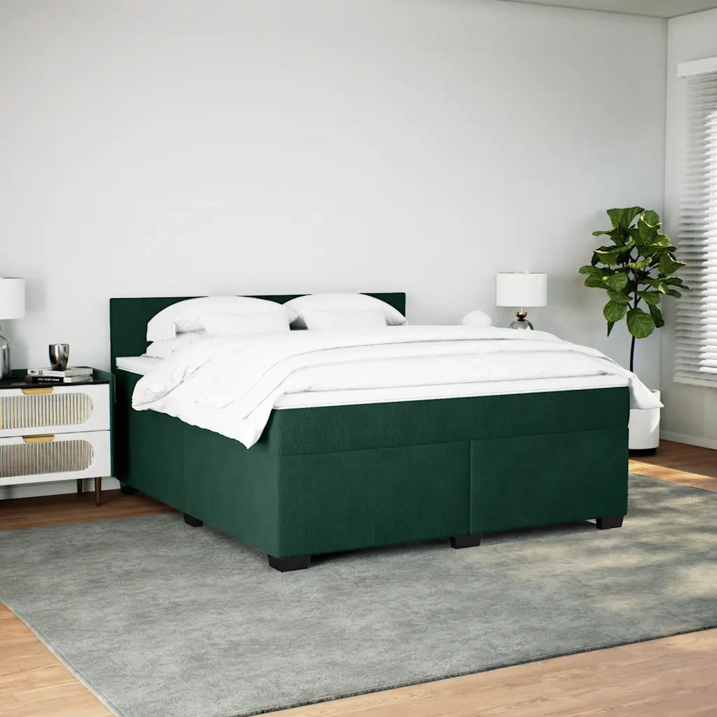 Giroletto a Molle con Materasso Verde Scuro 180x200 cm Velluto 3286375