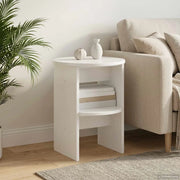Mobile laterale Bianco Lucido Ø40 x 50 cm Legno ingegnerizzato 899824