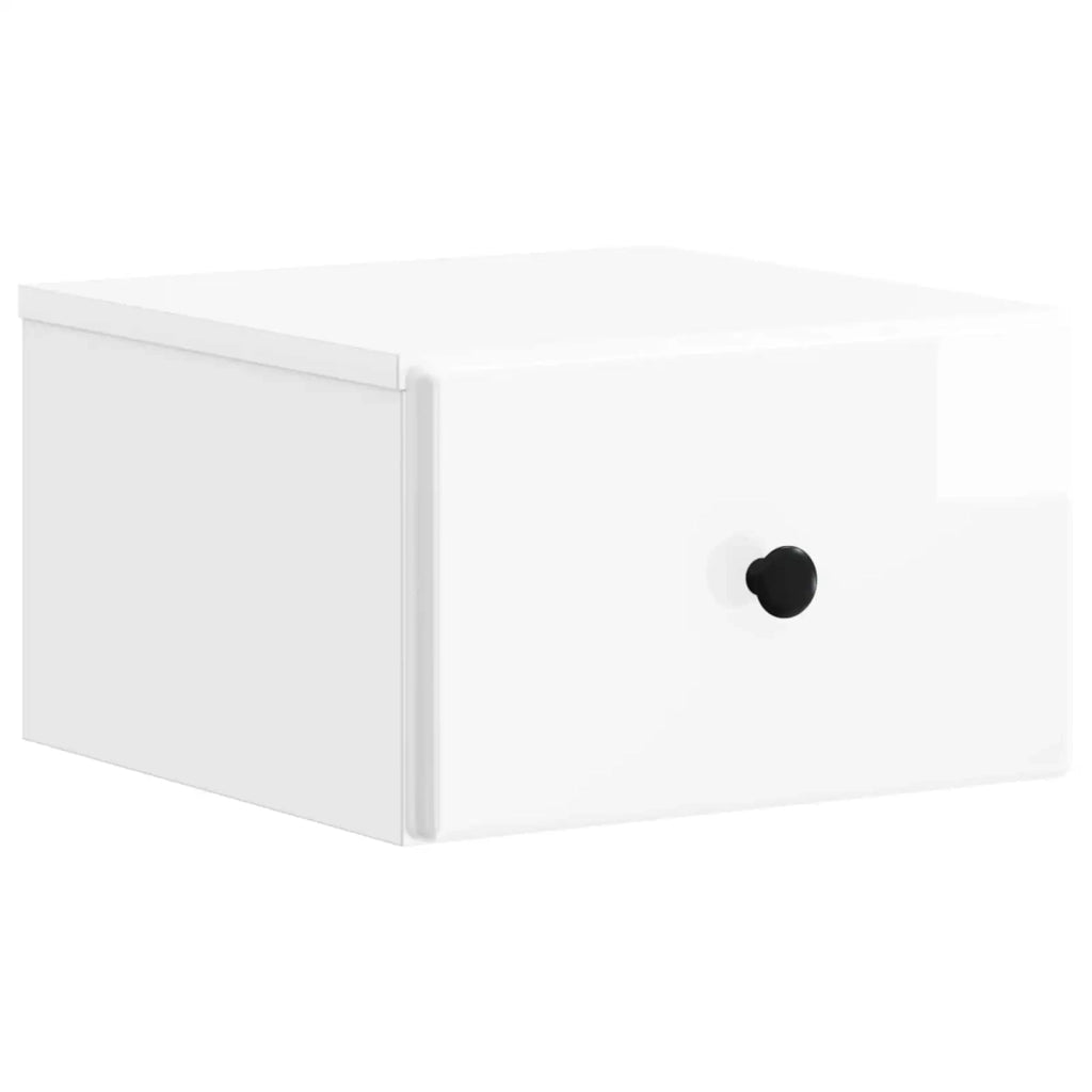 Mobiletto da notte a muro Bianco Lucido 34,5 x 33 x 20 cm 899113