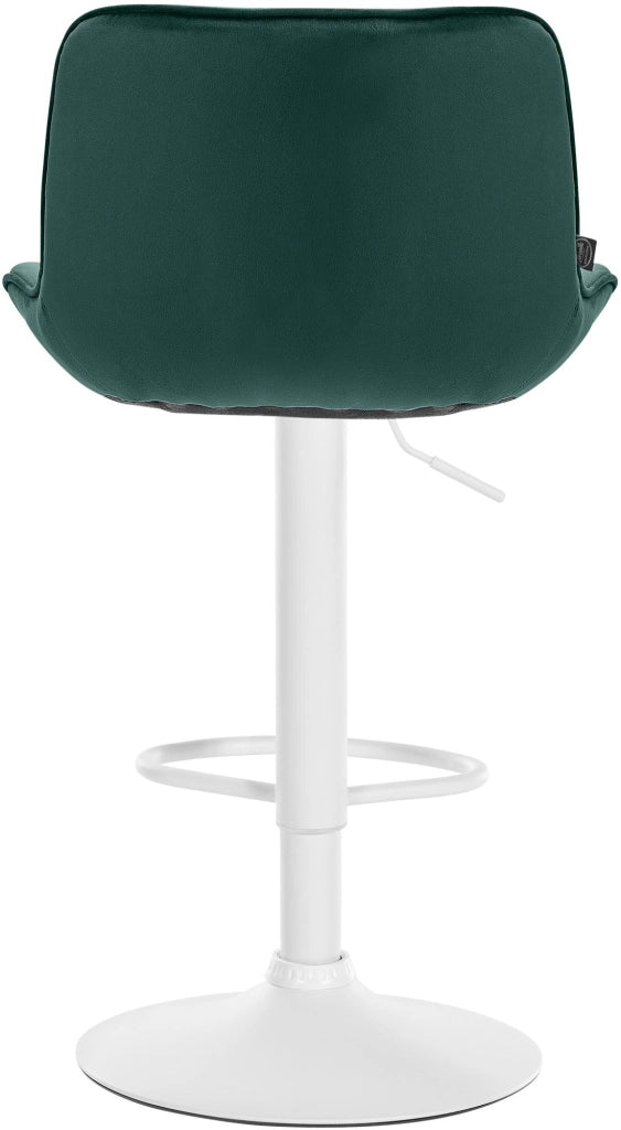 Set di 2 sgabelli da bar Vonore in velluto verde,bianco