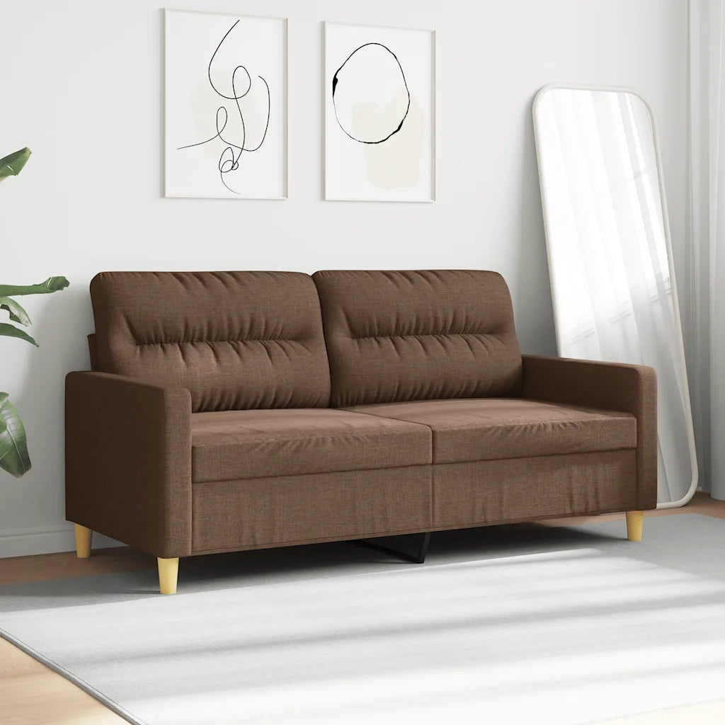Divano a 2 Posti Marrone 140 cm in Tessutocod mxl 128695