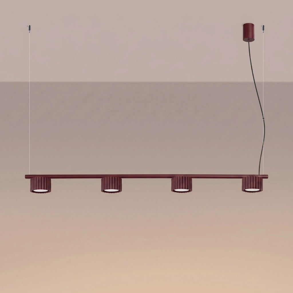 Lampadario AURA 4 borgogna Gx53