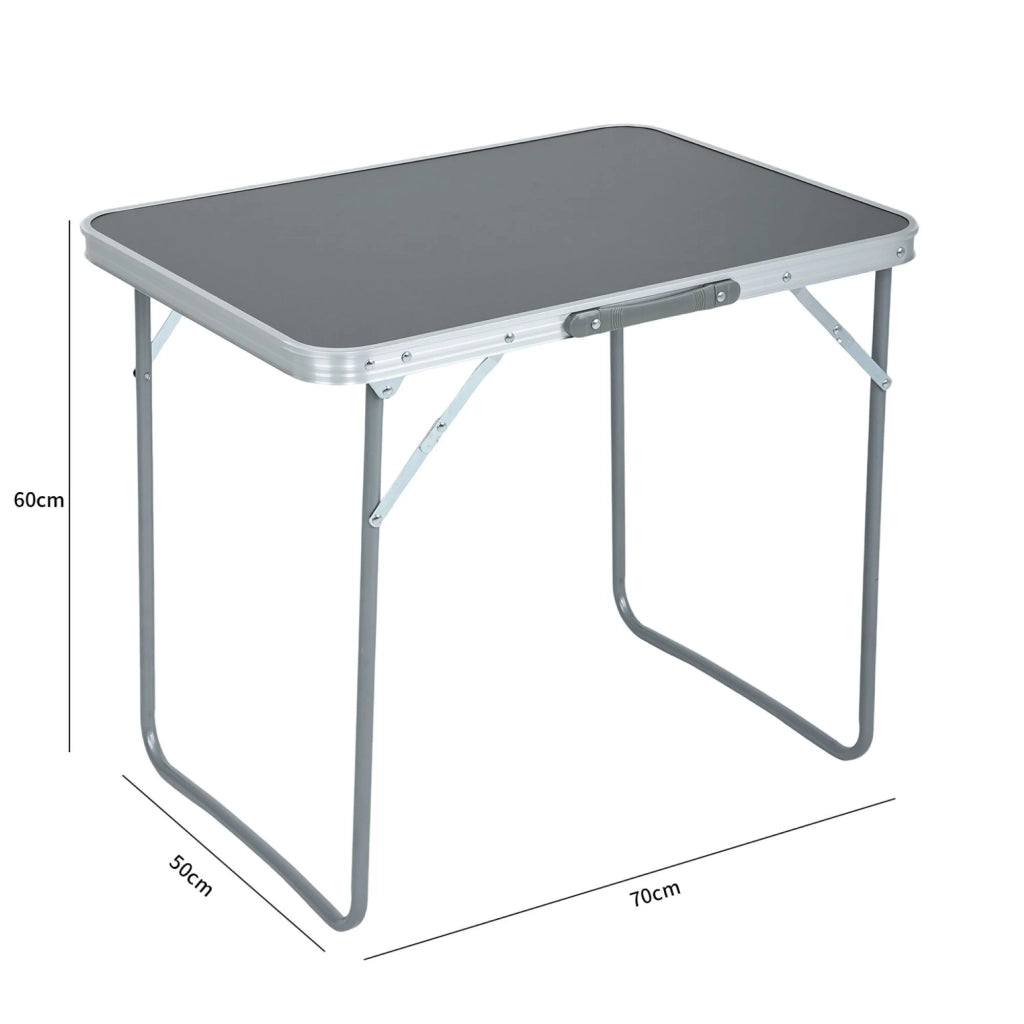 Tavolo da campeggio pieghevole ARES in alluminio grigio dimensioni 70x60x50 cm
