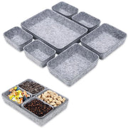 Organizzatore di cassetti 7 in 1 con spazio di archiviazione in velluto, organizzatore di cosmetici con cesta in velluto, sistema di organizzazione, organizzatore di scrivania, accessori di cassetti, ufficio, armadio a muro