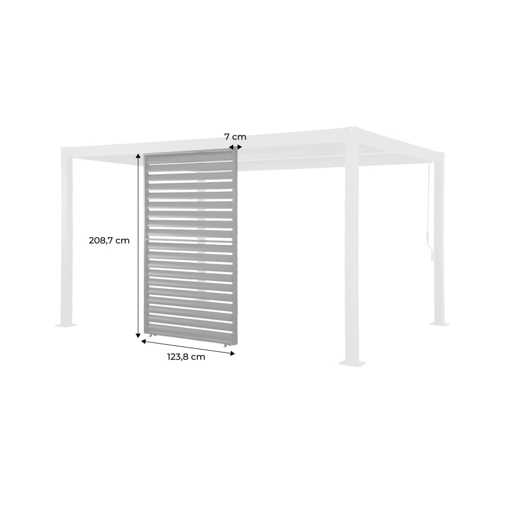Persiana 1.3m in alluminio per pergola bioclimatica , antracite