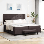 Letto a molle con testiera Marrone Scuro 200 x 200 cm Tessuto 3344096