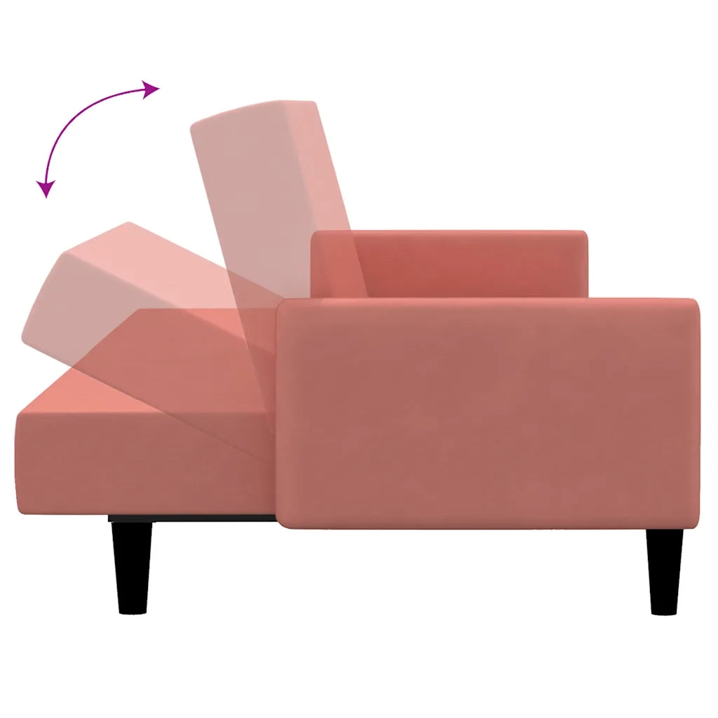 Divano letto | Sof¨¤ letto | Letto singolo a 2 Posti Rosa in Velluto