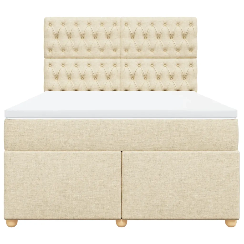 Giroletto a Molle con Materasso Crema 140x19 cm in Tessuto 3293587