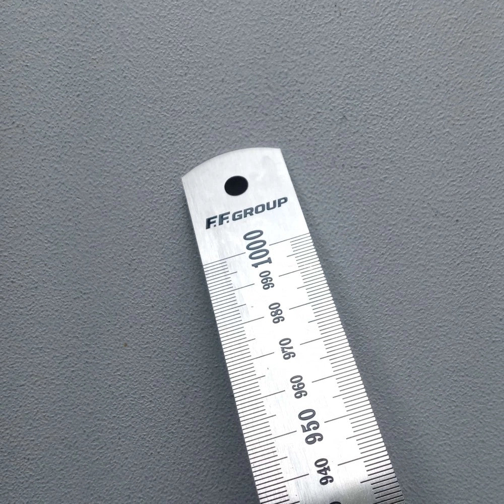 Ff group 100cm righello flessibile in acciaio inox misurazione metrica con tabella di conversione