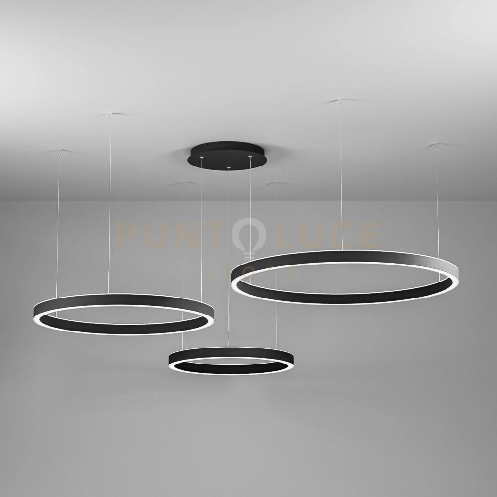 CRISEIDE SS/3D - LAMPADARIO A SOSPENSIONE 3 LUCI NERO A LED 3000K 6900LM 125W(35W+40W+50W) DIMMERABILE