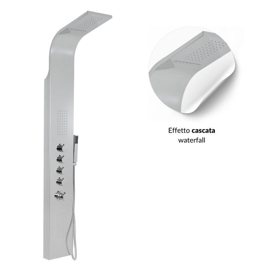 Colonna doccia termostatica siria 4 funzioni getto a cascata bocchette lombari *** finitura- cromo lucido, confezione 1