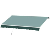Tenda da Sole a Bracci 2.5x2m Avvolgibile Manuale in Alluminio e Poliestere Verde