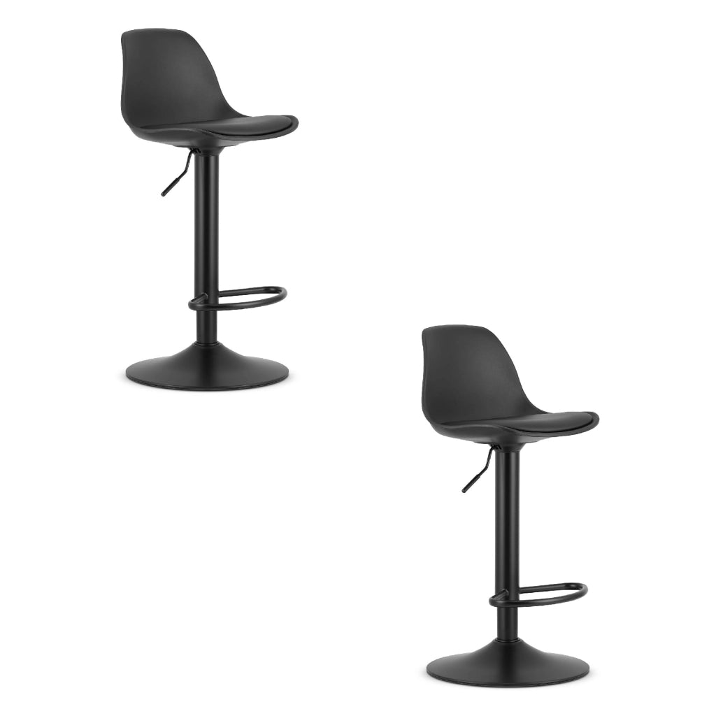 Sgabello girevole VALORA HOGA - Nero con base nera x 2