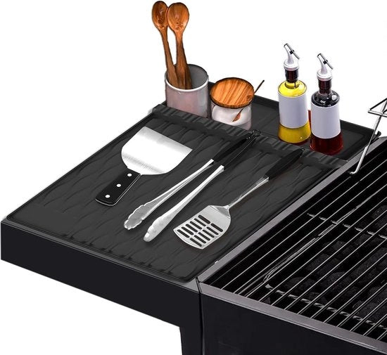 Matte di silicone per griglia per barbecue a gas - Riscaldabile, magnetron e forno - Adatto per cucina - Nero