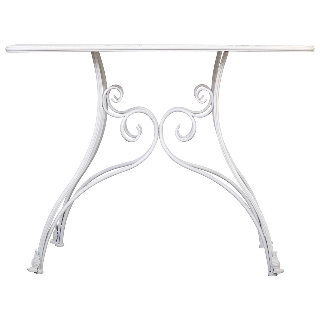 Mobile da ingresso in metallo invecchiato bianco 100x52x76