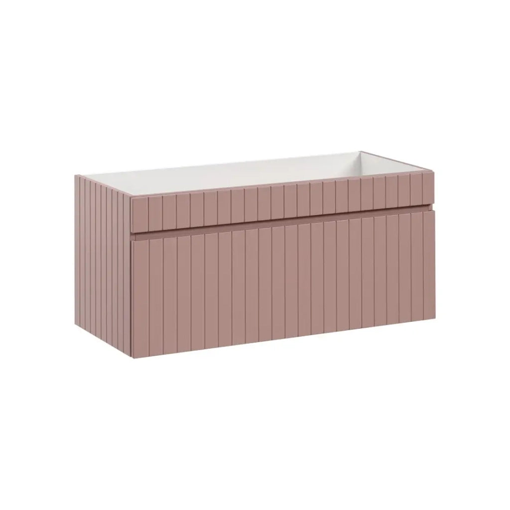 Mobile sotto lavabo ICON 100 cm – 1 cassetto – Finitura rosa cipria – Design sospeso moderno