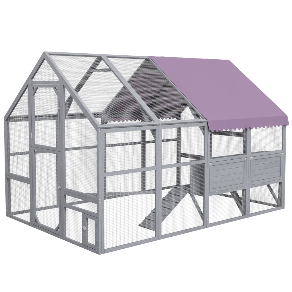 Pollaiolo per galline begehbar ¨C zephmum ¨C 280x185.5x188 cm Grigio
