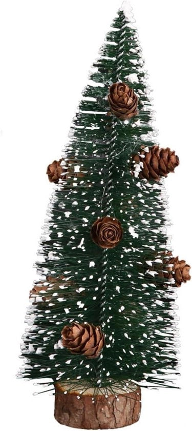 Albero di Natale da Tavolo con Base in Legno