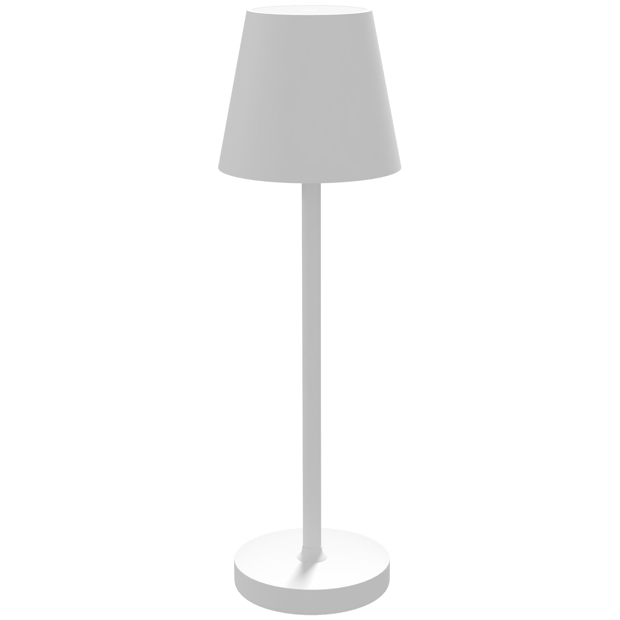 Lampada da Tavolo Portatile Ø11,2x36,5 cm in Acrilico e Metallo Bianco