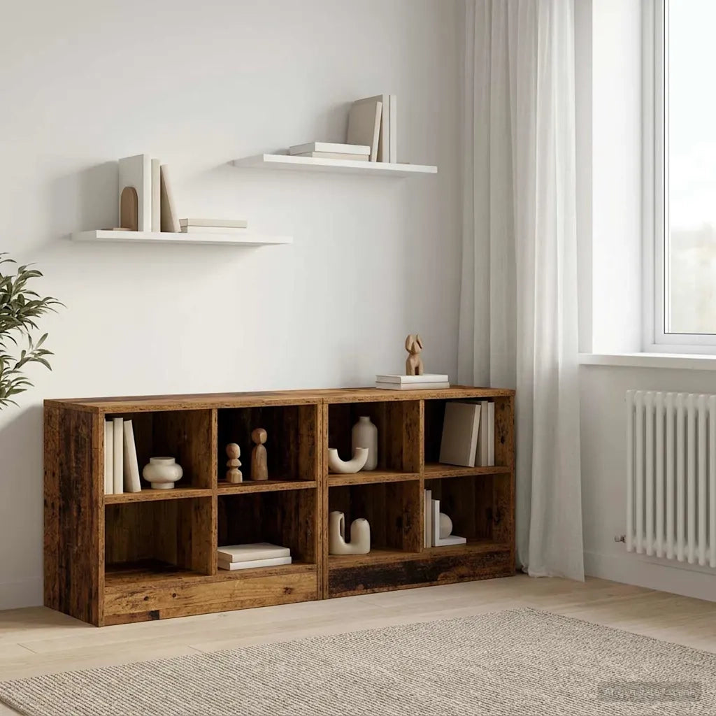 Armadietto per letto 2 pz Legno antico 66 x 33 x 48 cm CFW5218305