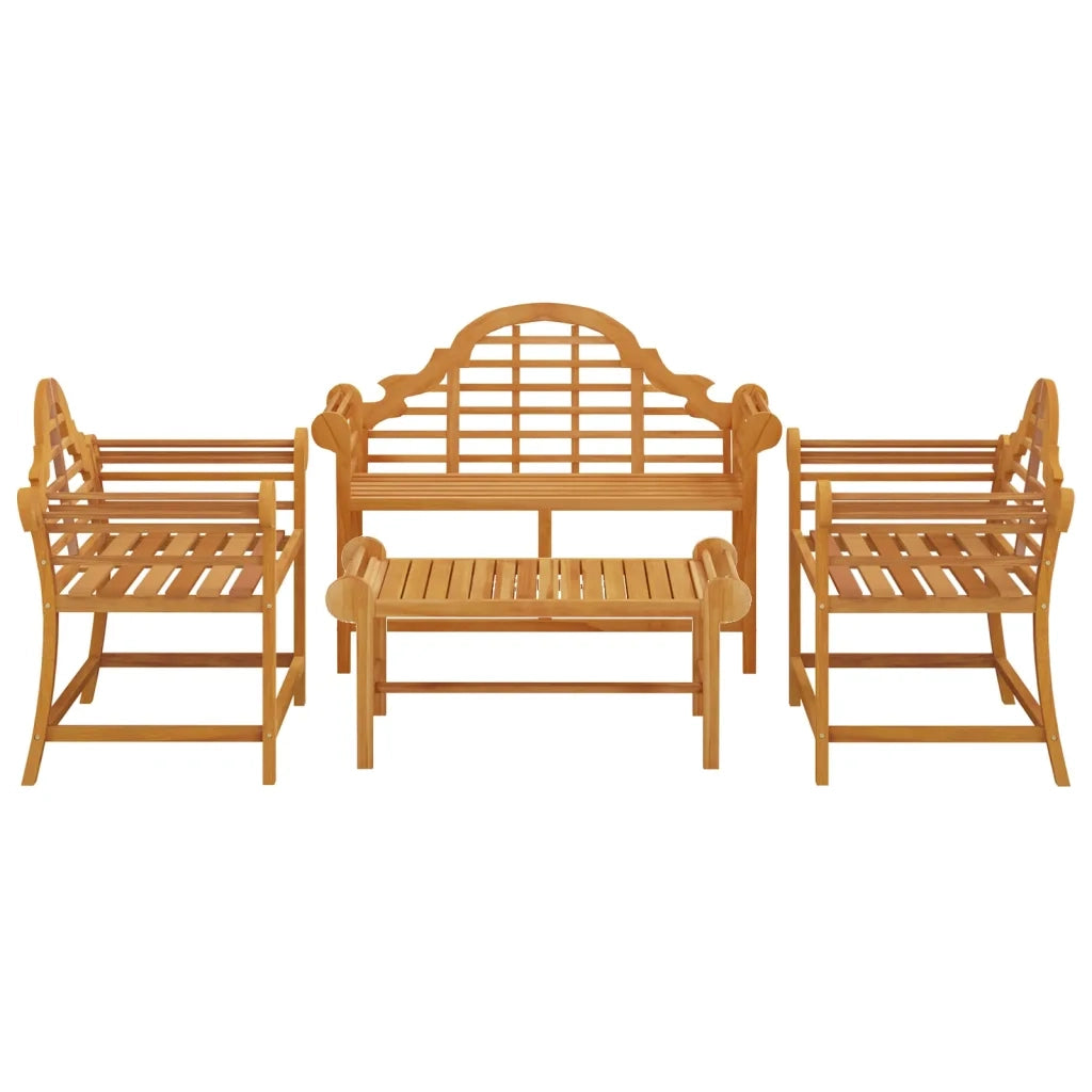 Set Salotto per Giardino 4pz Legno Massello di Teak