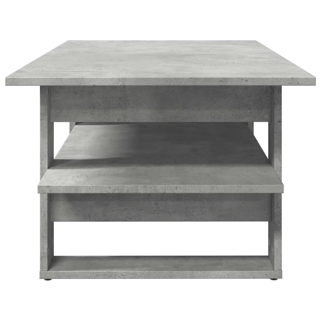 Tavolino Salotto Grigio Cemento 102x55x42 cm Legno Multistrato 823265