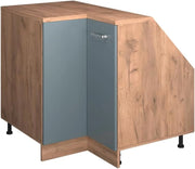 Mobile sottotetto Mobile angolare Rion, Grigio-blu, 75.6 x 81.6 cm con 1 porta, carcassa dell’armadio profondità 60 cm, adatto per il salvaspazio sotto tetti spioventi