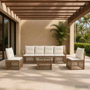 Set Divano da Giardino 7 pcs Beige polyrattan 3435678