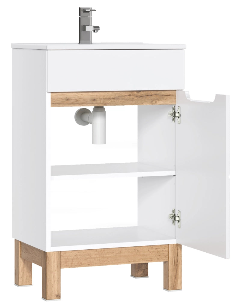Mobile sottolavabo 50 cm 1 anta Bali White 50 x 84 x 39 cm