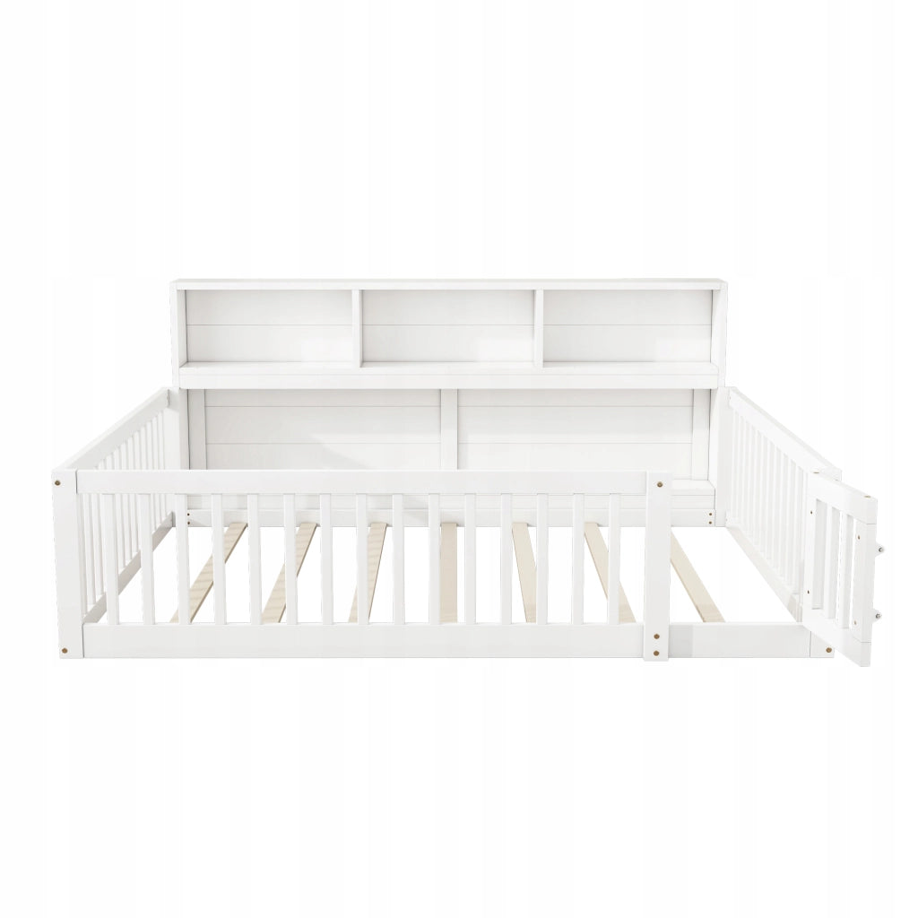 Letto giorno notte in pino - Xylo - 140x200, bianco, con contenitore