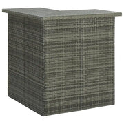 Tavolo da Bar ad Angolo Grigio 100x50x105 cm in Polyrattan cod mxl 24763
