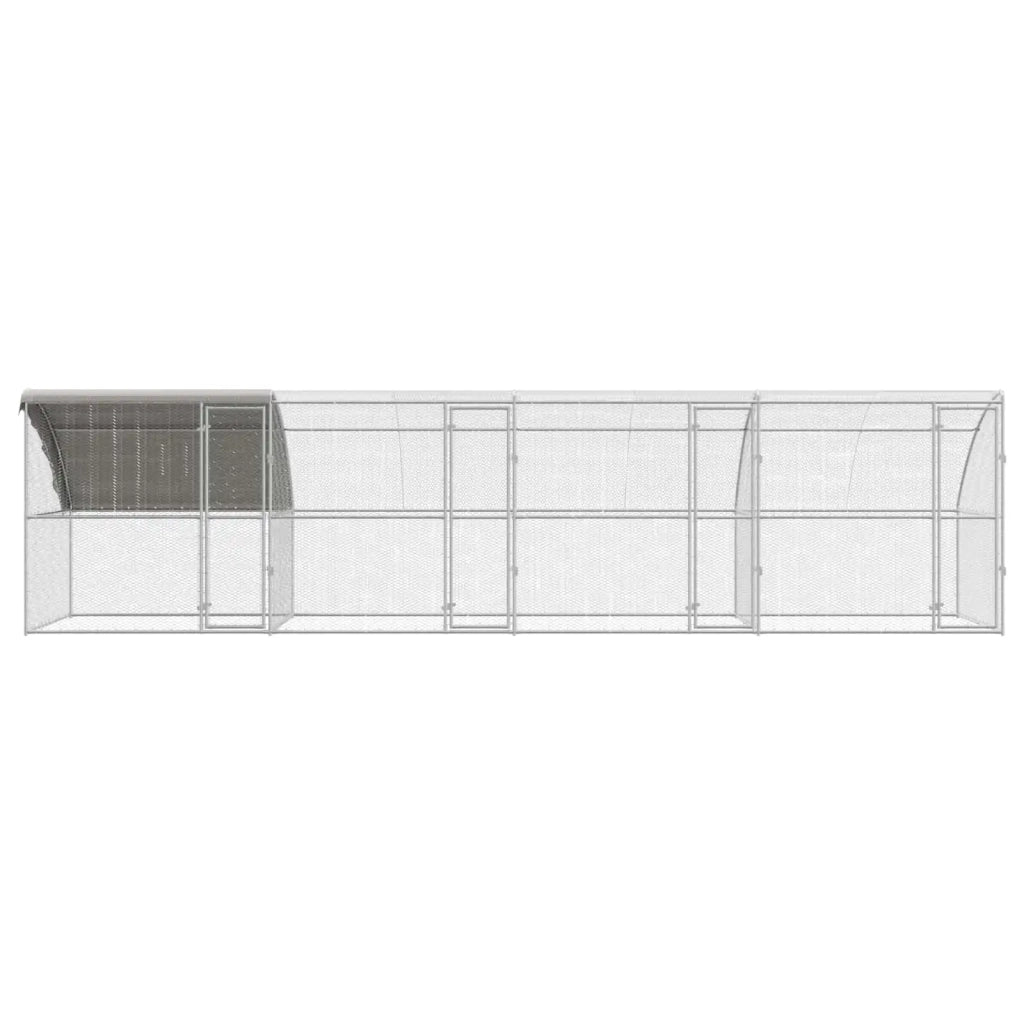 Gabbia per polli 4 pcs Argento 800 x 200 x 200 cm Acciaio e PE