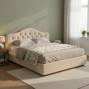 Letto Matrimoniale Arex, Letto Matrimoniale Sfoderabile Made in Italy, Beige